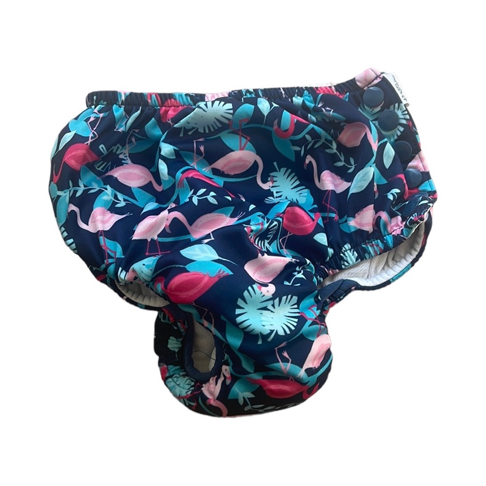 Green sprouts reusable absorbent swim diaper girls kids 5T flamingo